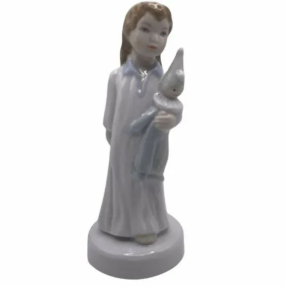 ROYAL DUX CZECH HAND PAINTED  PORCELAIN GIRL WITH CLOWN FIGURINE 6" - Picture 2 of 9